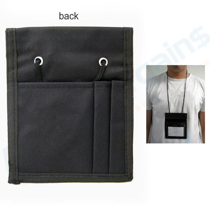 NEW ID Badge Press Pass Passport Holder Neck Wallet Strap Organizer Pouch Unisex