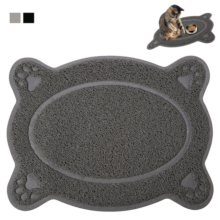 Waterproof Bowl Mat Cat Dog Pets Paw Print Food Placemat Dish Feeding Wipe Clean