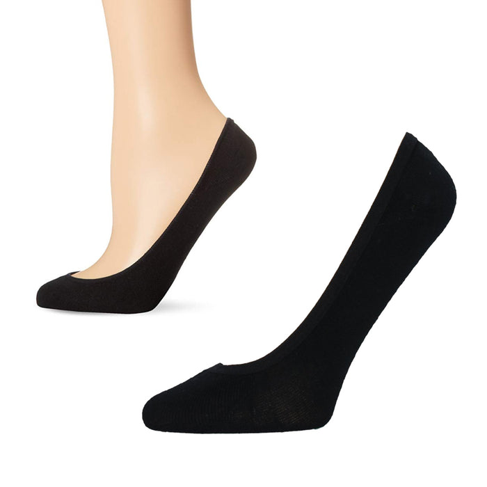 1 Pair Women's No Show Liner Socks Black Footies Cotton Invisible Non Slip 9-11