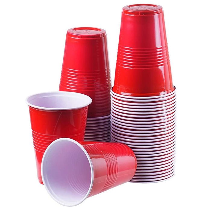 96 Count Disposable Plastic Cups Everyday Use Red Party Cups Strong Sturdy 16 Oz