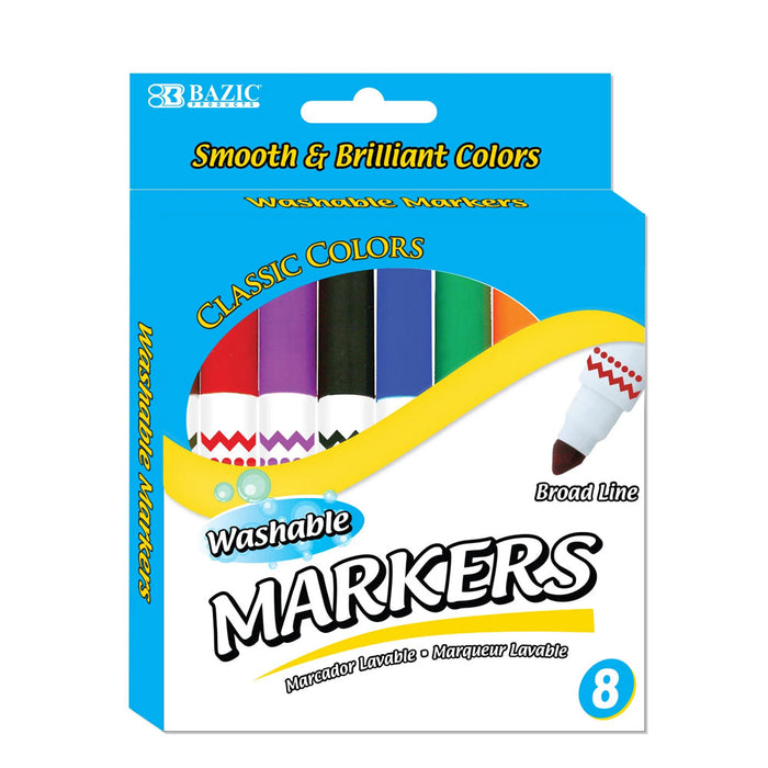 16 PC Classic Color Washable Markers Brilliant Color Broad Line Kids Activities