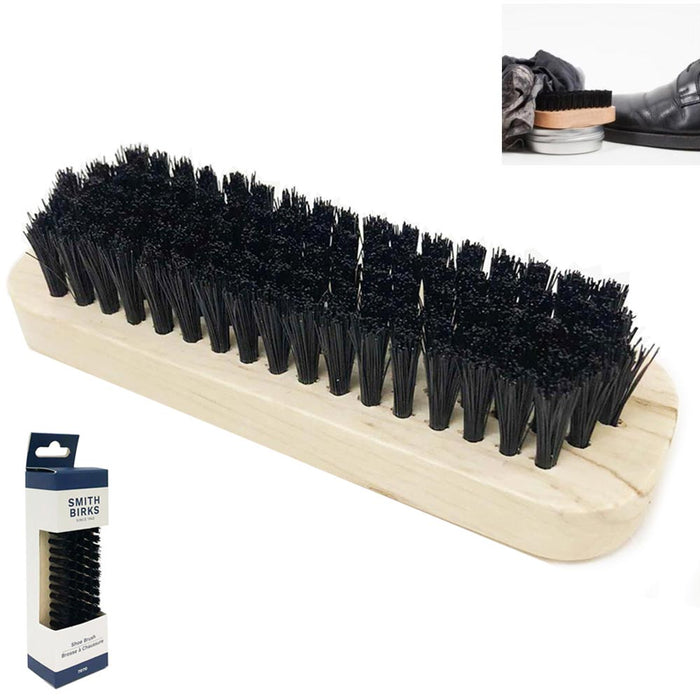 Horsehair Shoe Boot Shine Brush Wood Handle Buffing Cleaning Polishing Leather