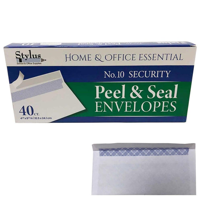 40 Peel Self Seal White Letter Mailing Envelopes N.10 Shipping 4-1/8 X 9-1/2 In