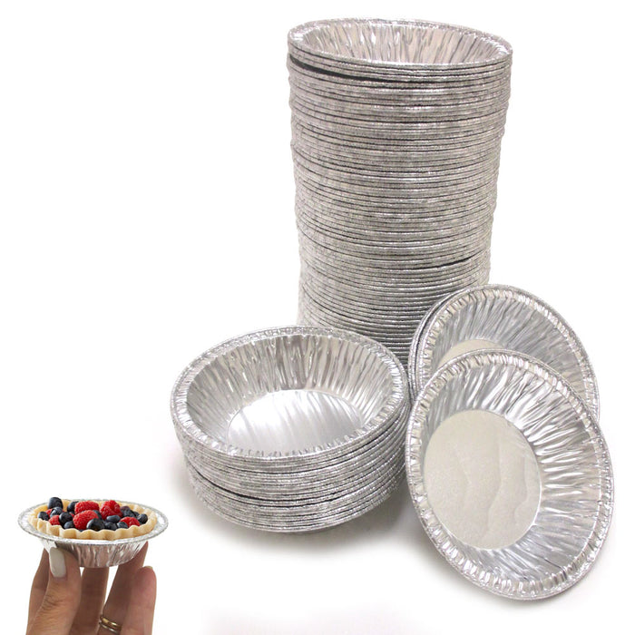 250 Pc Small Foil Pie Dishes Jam Tart Pans 3-3/8" Mini Aluminum Round Baking Tin