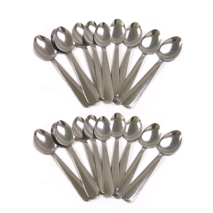24 X Silverware Teaspoons Stainless Steel Flatware Silver Coffee Soup Tea Spoons