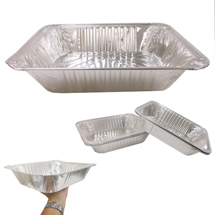 100 Pc Aluminum Foil Lasagna Pan Disposable Loaf Bread Container Baking Tins New