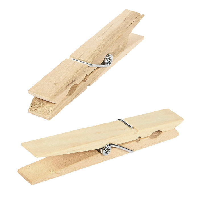 120 Pack Wooden Clothespins 2 7/8" Large Clothes Pegs Spring Laundry Arts Crafts
