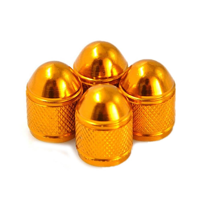 4 Bronze Aluminum Metal Covers Spike Wheel Tire Valve Car Truck Air Caps Stem