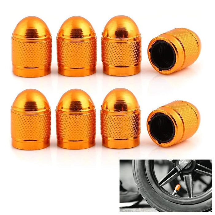 8 Pc Bronze Aluminum Metal Tire Wheel Valve Car Covers Spike Truck Air Caps Stem