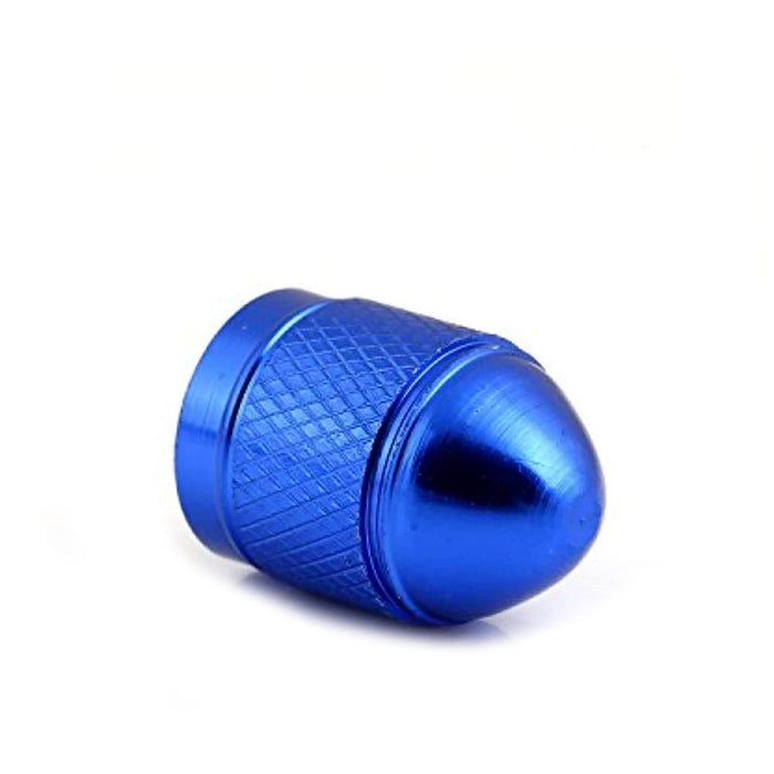 4 Pc Blue Aluminum Metal Wheel Tire Valve Stem Car Suv Truck Air Caps Universal