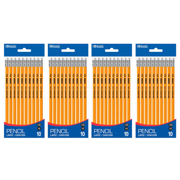 40PC Yellow Wooden Pencils Unsharpened Eraser School Exam Pencil Premium #2 HB