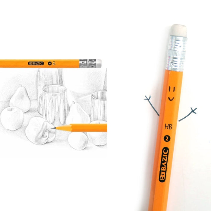 40PC Yellow Wooden Pencils Unsharpened Eraser School Exam Pencil Premium #2 HB