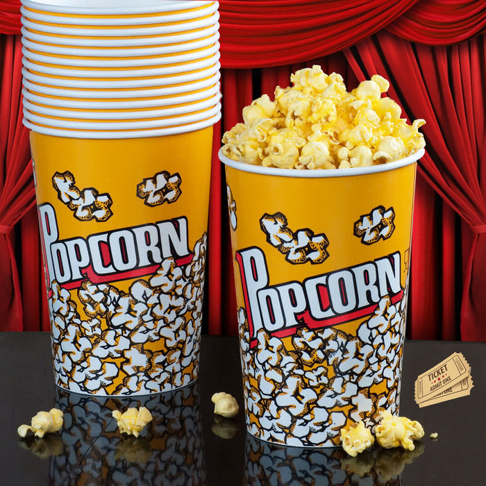 44 Pc Popcorn Bowl Set With Plates Plastic Superbowl Reusable Movies Bucket Tub