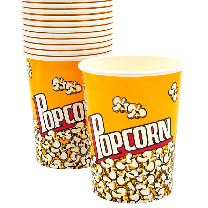 44 Pc Popcorn Bowl Set With Plates Plastic Superbowl Reusable Movies Bucket Tub