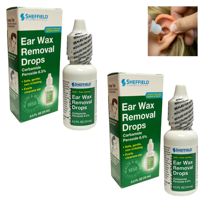 2 Pack Ear Wax Removal Drops Ear Irrigation Aid Remove Cleanse Soften Ear Wax