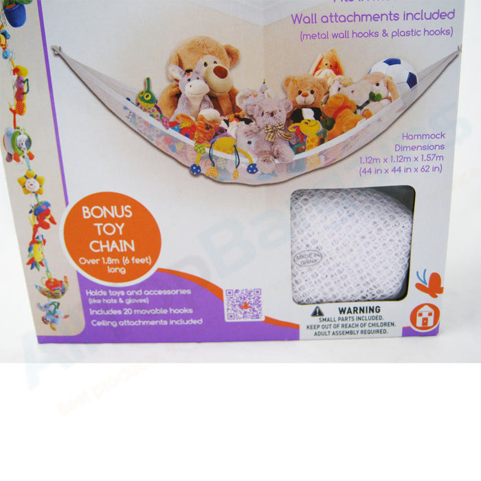 Mesh Toy Hammock Net Organizer Corner Stuffed Animals Baby Hanging Storage Kids