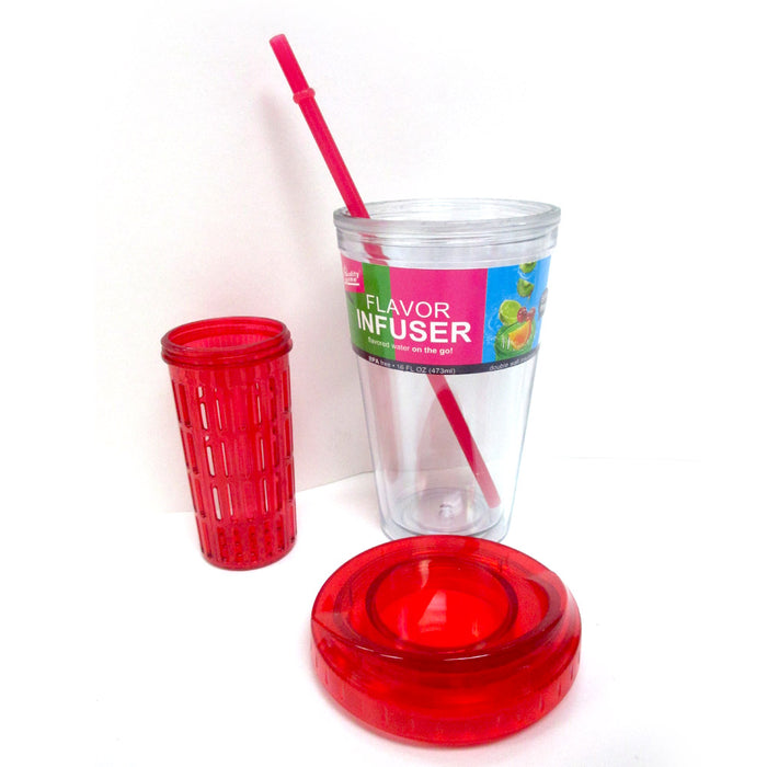 Fruit Infusing Flavor Infuser Water Tumbler 16oz Straw Cup Natural Fruit  BPA