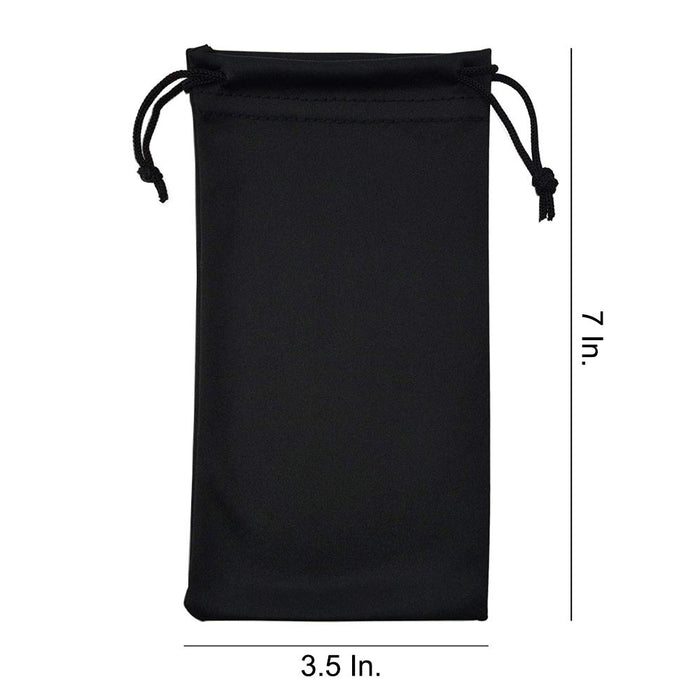 6 Black Microfiber Pouch Bag Case Sunglasses Eyeglasses Glasses Soft Cleaning
