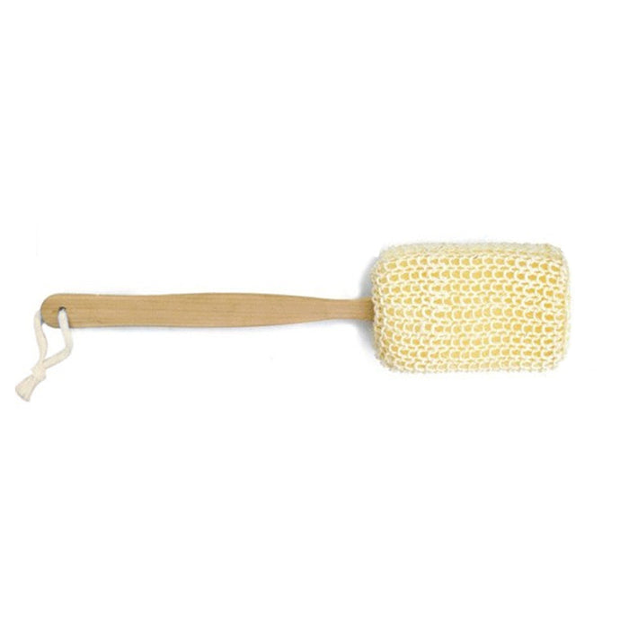 2 Natural Sisal Fiber Back Brush Loofah Scrubber Spa Shower Sponge Long Handle