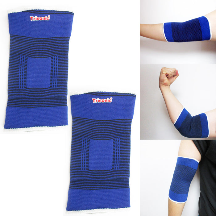 2 Elbow Wrap Support Brace Elastic Compression Sleeve Tennis Sports Pain Relief