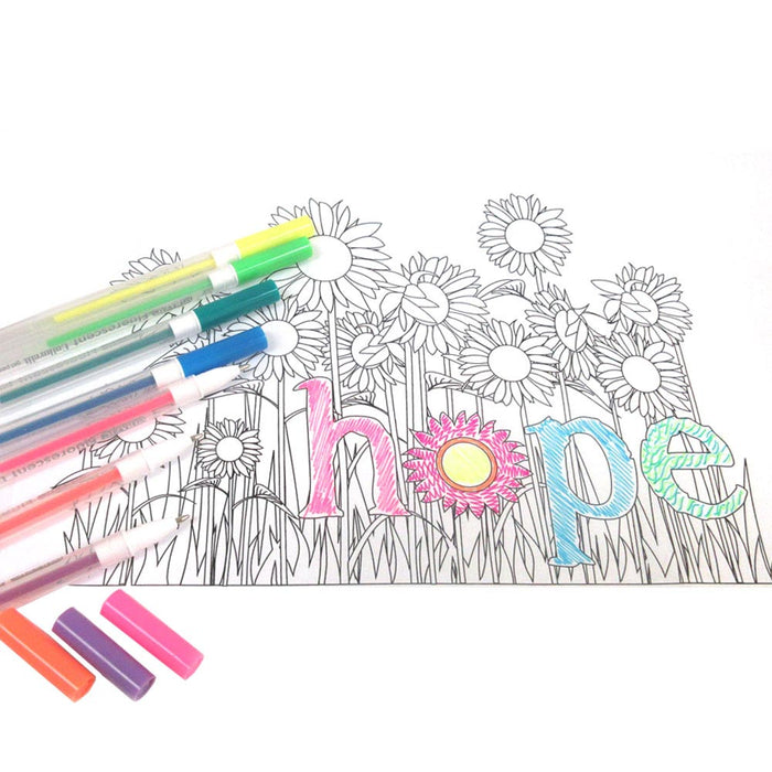 48 Color Gel Pens Pastel Art Markers Adult Coloring Book Drawing Craft Doodling