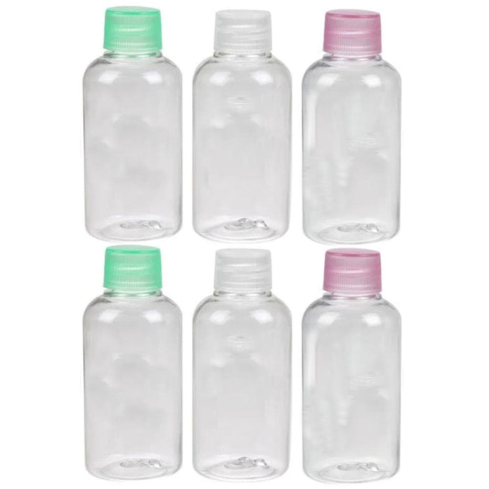6 Pack Plastic Empty Travel Bottles 3 oz Toiletry Cosmetic Refillable Containers