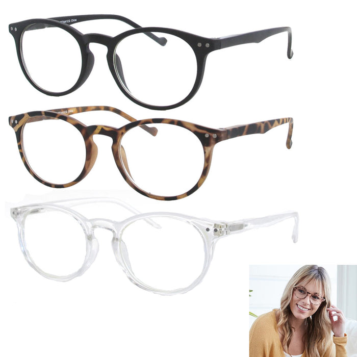 2 Pair Round Blue Light Blocking Computer Screen Glasses Techies Lens Eyeglasses