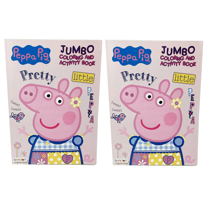 2 Pk Peppa Pig Coloring Book Jumbo Activity Books Pad Kids Drawing Little Peppa