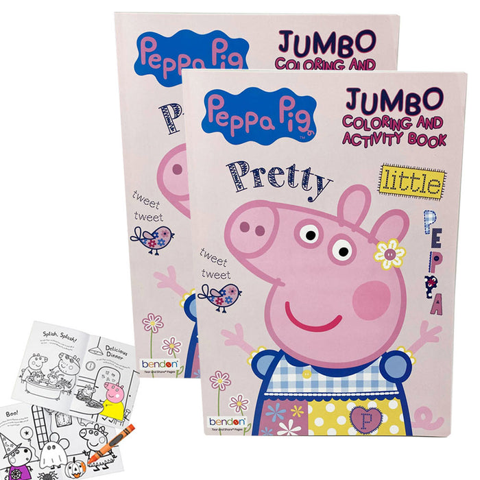 2 Pk Peppa Pig Coloring Book Jumbo Activity Books Pad Kids Drawing Little Peppa