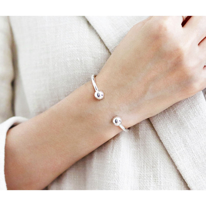 Magnetic Pure Copper Bracelet Ball Cuff Pain Relief Therapy Arthritis Silver