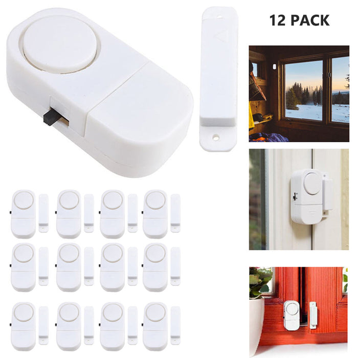 Pack of 12 Security Window Door Alarm DIY Home Protection Burglar Alert Sensor !