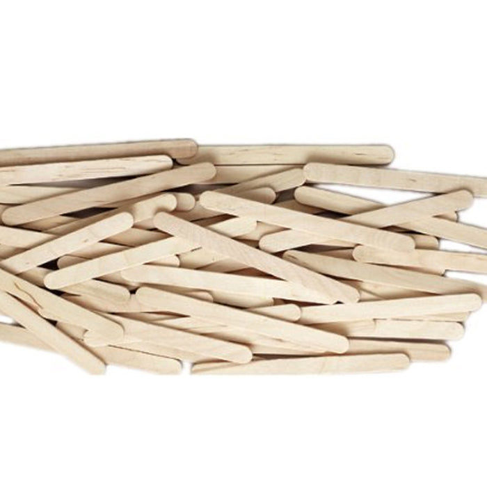 100 pcs Natural Wood Popsicle Sticks Wooden Craft Sticks Wax 4-1/2" x 3/8" New