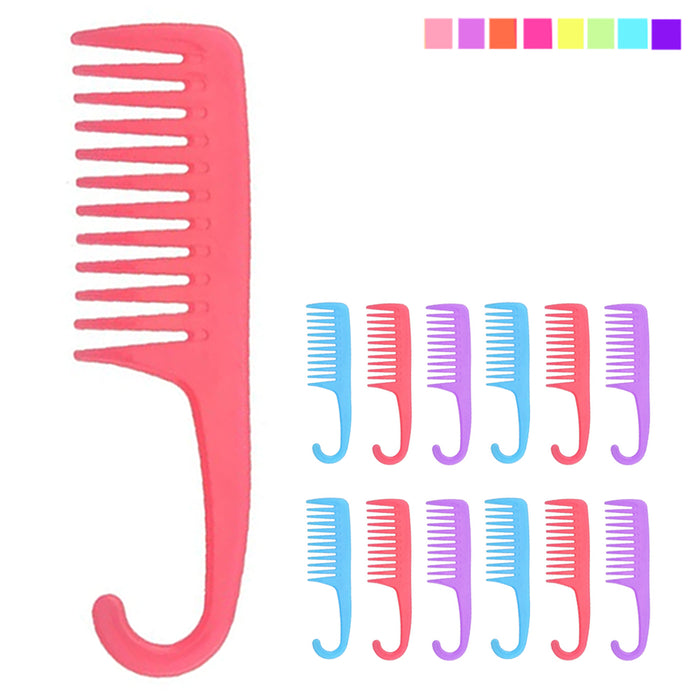 12 Pack Shower Combs Dry Wet Hair Gently Detangles Durable Wide Tooth Wholesale