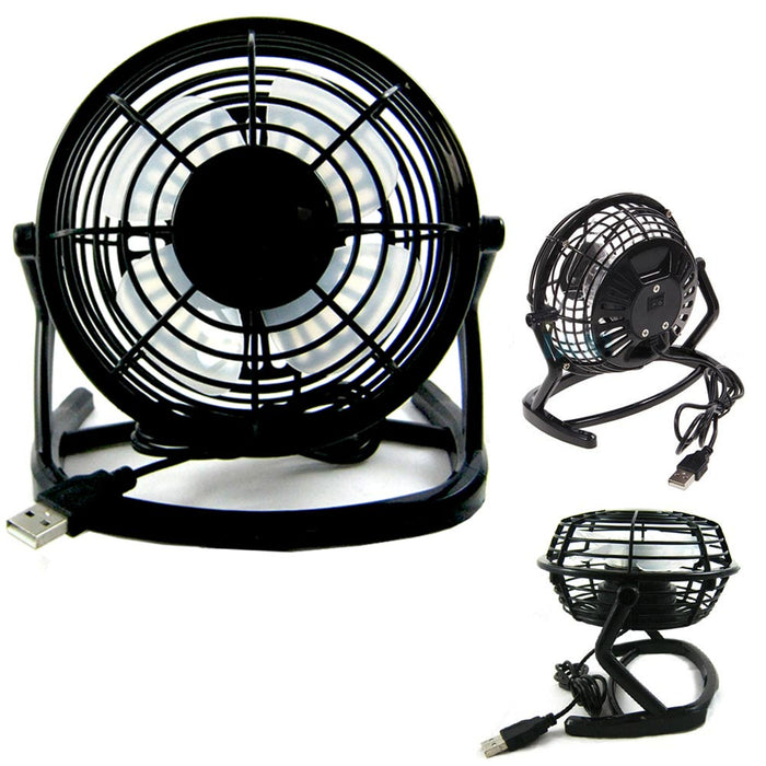 2 Small Personal USB Desk Fan Speed Portable Desktop Cooling Air Car Home Office