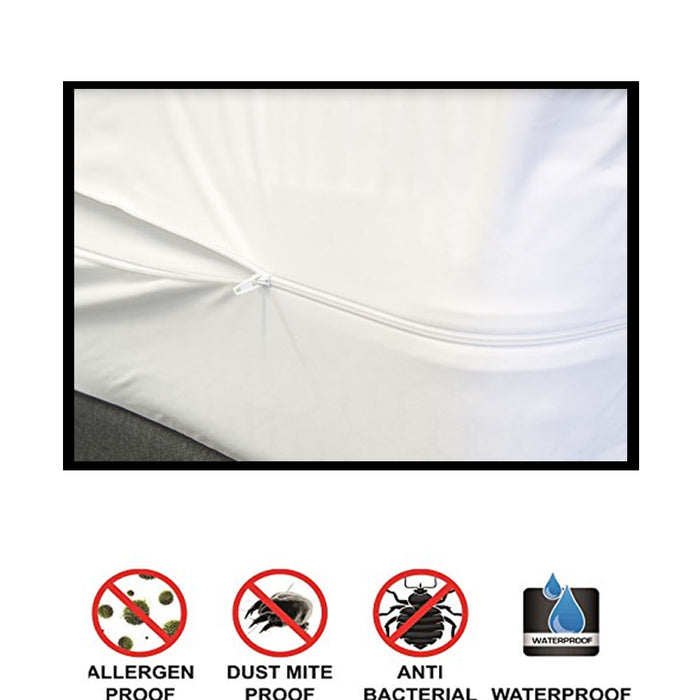 Twin Size Fabric Zippered Mattress Cover Bed Bugs Water Protector Hypoallergenic