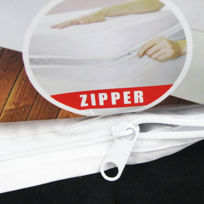 2 Queen Size Mattress Protector Waterproof Soft Anti Bug Zippered Mattress Cover