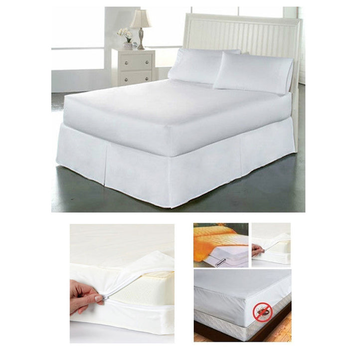 2 Full Size Bed Mattress Cover Zipper Plastic Dustproof Water Resistant Anti Bug