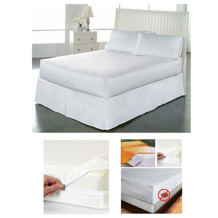 6 Set Full Size Bed Mattress Covers Zipper Plastic Dustproof Water Resistant Bug
