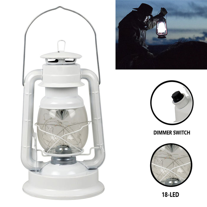 12" Hurricane Lantern 18-LED Lights Dimmer Switch Emergency White Lamp Camp Home