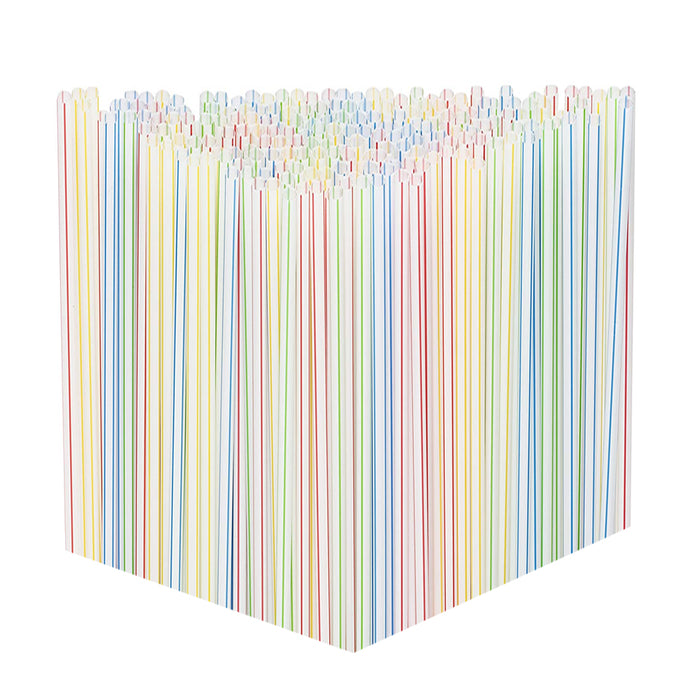 900 PC Striped Straight Straws 9" Plastic Disposable Cocktail Drinking Bar Party