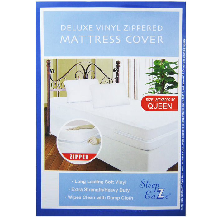 2 Queen Size Mattress Protector Waterproof Soft Anti Bug Zippered Mattress Cover