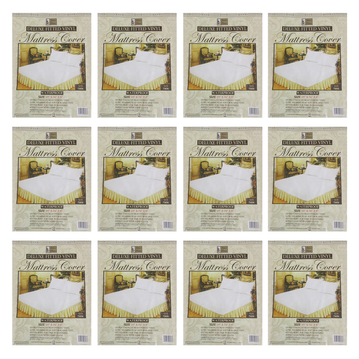 12 Lot Twin Size Bed Mattress Cover Plastic Waterproof Fitted Protector Dust Bug