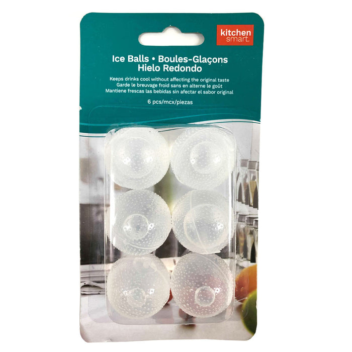 6 Pc Reusable Ice Cube Balls Plastic Refreezable Ice Drinks Bar Parties Whisky !