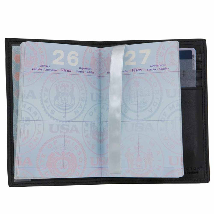 TRAVELON Passport Case Wallet with RFID ID Lock Men Women Travel Organizer Black