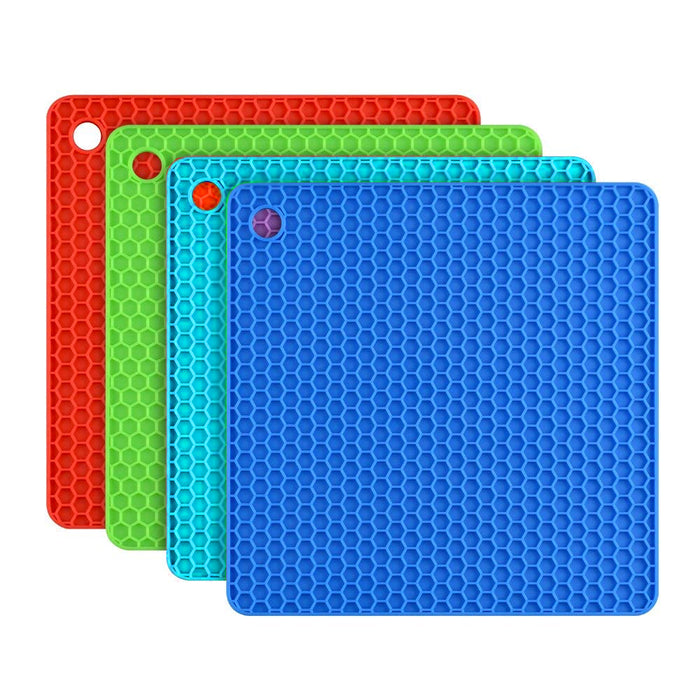 2PC Silicone Pot Holders Trivets Mat Food Safe Heat Resistant Jar Opener Gripper