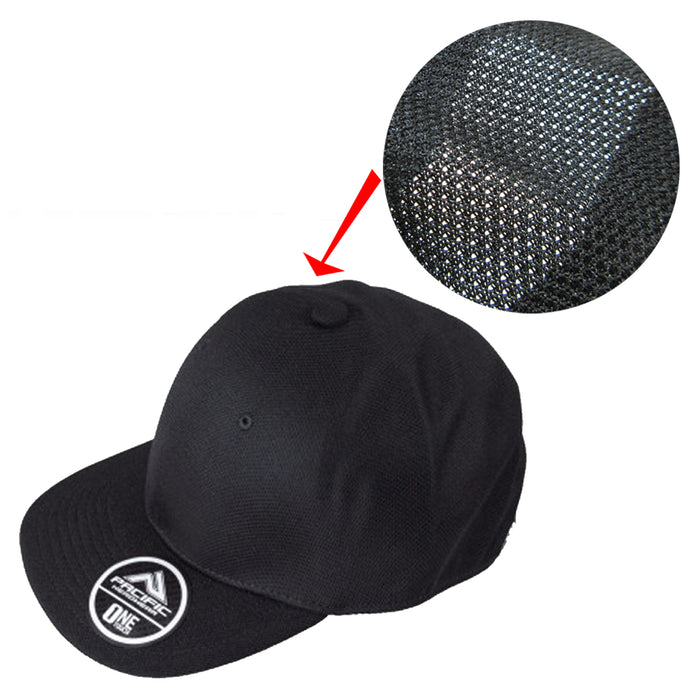 1 Classic Snapback Baseball Cap Plain Blank Breathable Dad Hat Adjustable Black