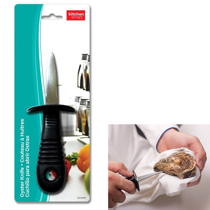 Oyster Knife Composite Grip Stainless Shucker Shucking Shellfish Clams Mussels