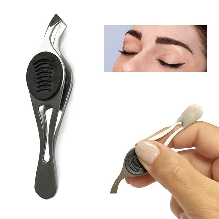6 Pack Precision Stainless Steel Slant Tweezers Eyebrow Removal Angled Tip Grip