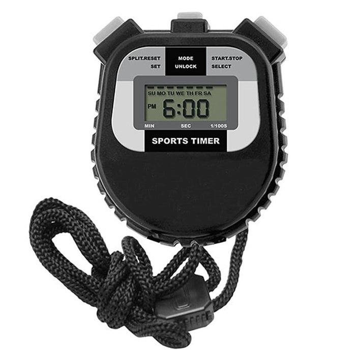Digital Electronic Timer LCD Sport Stopwatch Date Time Alarm Counter Chronograph