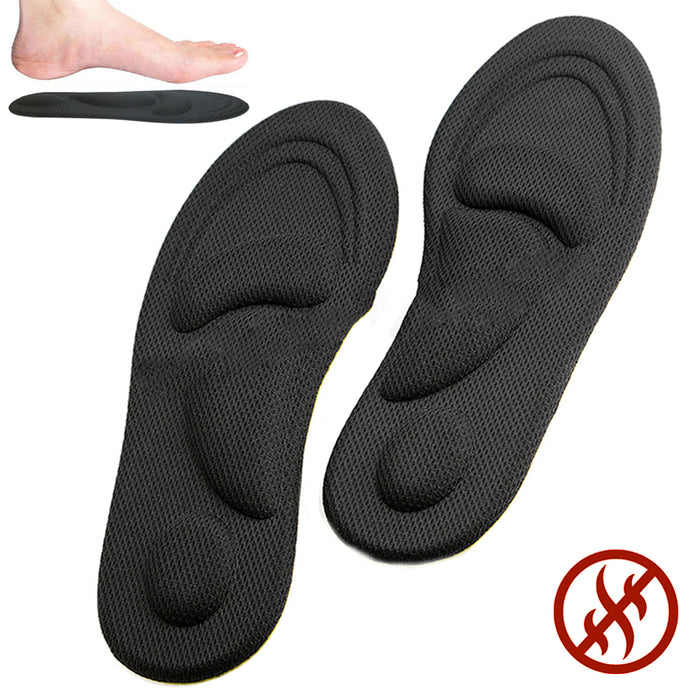 1 Pair Shoe Insoles Absorb Odor 4D Comfort Pain Relief Cushioning Soft Sole Unisex